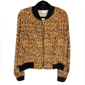 LuLaRoe Cheetah Animal Print Zipper Jacket Lightweight Zip Up Women’s Size Large